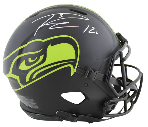 Seahawks Russell Wilson "12s" Signed Eclipse Full Size Speed Proline Helmet Fan