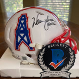 Warren Moon HOF '06 Autographed Signed Houston Oliers Mini Helmet Beckett