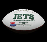 Bart Scott Signed New York Jets Embroidered White NFL Football with Can't Wait