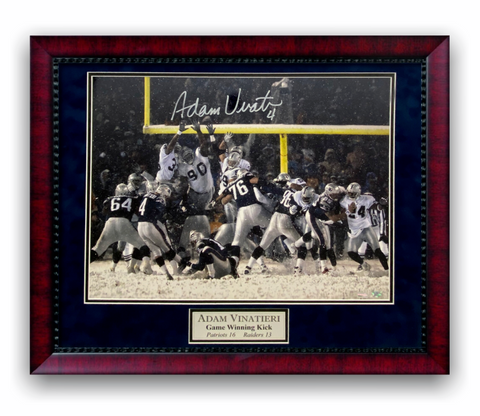 Adam Vinatieri Signed Autographed 16x20 Photo Custom Framed To 20x24 NEP