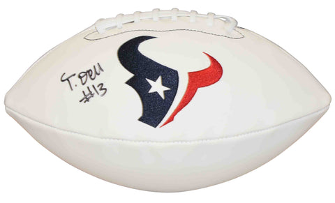 TANK DELL AUTOGRAPHED HOUSTON TEXANS WHITE LOGO FOOTBALL BECKETT