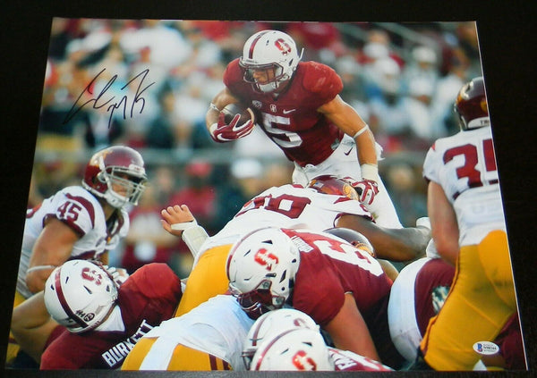 CHRISTIAN McCAFFREY AUTOGRAPHED STANFORD CARDINAL VS USC 16x20 PHOTO BECKETT