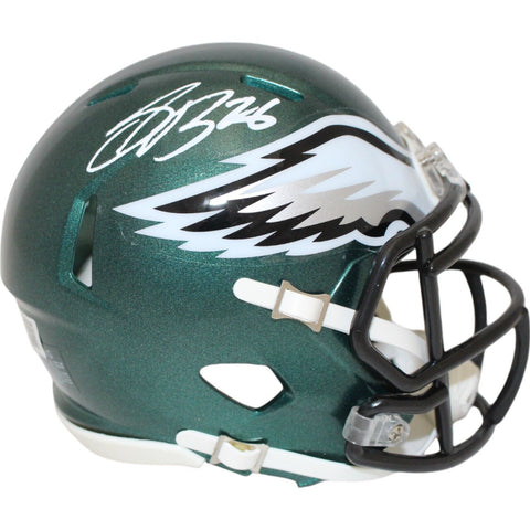 Saquon Barkley Autographed Philadelphia Eagles Speed Mini Helmet Beckett 48623