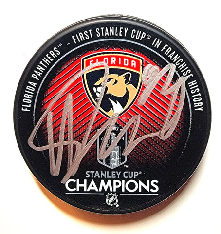 Kevin Stenlund Signed Florida Panthers 2024 Stanley Cup Champions Puck Beckett