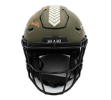 Jaylen Waddle, De'Von Achane, Tyreek Hill Signed Miami Dolphins Flex STS Helmet