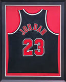 Bulls Michael Jordan Autographed Framed Black Nike Jersey UDA Holo #BAE60075