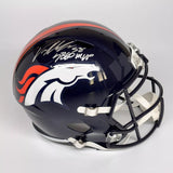 VON MILLER SIGNED AUTOGRAPHED DENVER BRONCOS FS REPLICA HELMET w/ SB MVP BECKETT