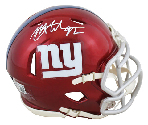 Giants Michael Strahan Authentic Signed Flash Speed Mini Helmet BAS Witnessed