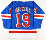 Jean Ratelle Signed Rangers Jersey 3xInscribed (Beckett) New York Cntr 1965-1977