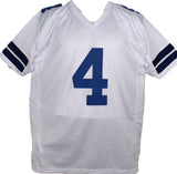 Dak Prescott Autographed White Pro Style Jersey - Beckett W Hologram *Silver