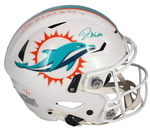 Jaylen Waddle Autographed "Go Fins" Authentic SpeedFlex Helmet Fanatics LE 17/17