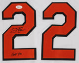 Jim Palmer Signed Baltimore Orioles White Jersey Inscribed "HOF 90" (JSA COA)