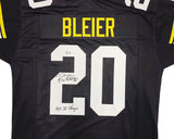 STEELERS ROCKY BLEIER AUTOGRAPHED BLACK JERSEY "4X SB CHAMP" BECKETT QR 229042