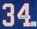 Thurman Thomas Signed Buffalo Bills Career Highlight Stat Jersey (Beckett COA)