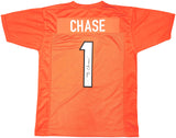 BENGALS JA'MARR CHASE AUTOGRAPHED SIGNED ORANGE JERSEY BECKETT WITNESS 226403