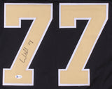 Willie Roaf Signed New Orleans Saints Black Jersey (Beckiett Holo) HOF O-Lineman