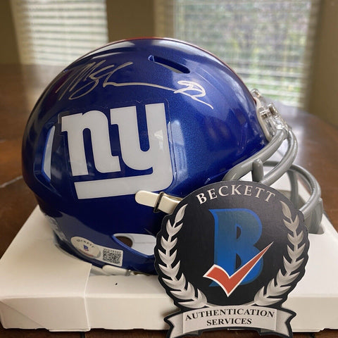 MICHAEL STRAHAN SIGNED AUTOGRAPHED NEW YORK GIANTS MINI HELMET BECKETT