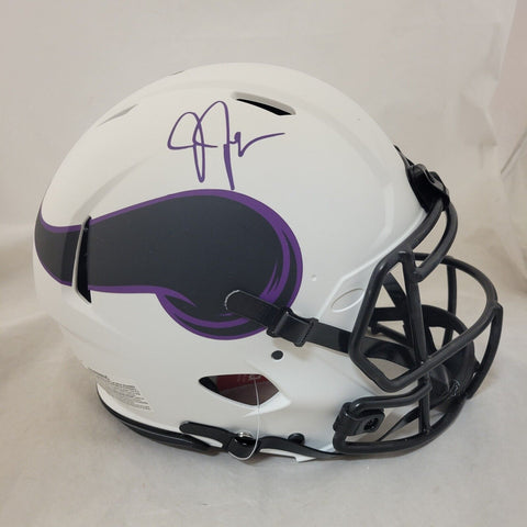 JUSTIN JEFFERSON SIGNED VIKINGS F/S LUNAR ECLIPSE SPEED AUTHENTIC HELMET BECKETT