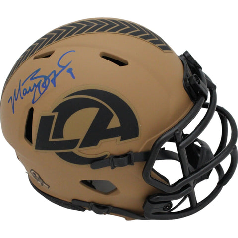 Matt Stafford Signed LA Rams Eclipse Mini Helmet 23 Salute FAN 46056