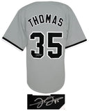 Frank Thomas Signed Grey Custom Jersey - (SCHWARTZ COA)