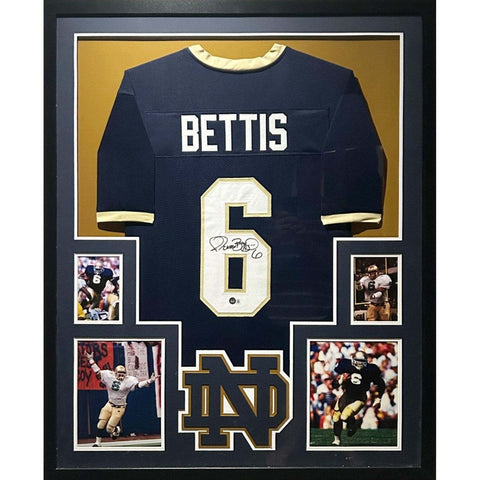 Jerome Bettis Autographed Signed Framed Navy Notre Dame Jersey BECKETT