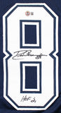 Drew Pearson "HOF 21" Authentic Signed Navy Pro Style Jersey BAS Witnessed