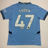 Autographed/Signed Phil Foden Manchester City Blue Soccer Futbol Jersey BAS COA