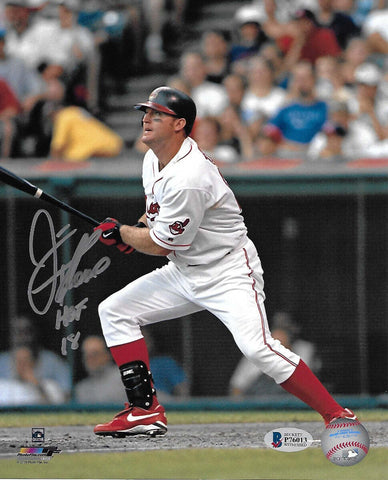 Jim Thome Autographed Cleveland Indians 8x10 W/ HOF 18 Beckett Witnessed #3