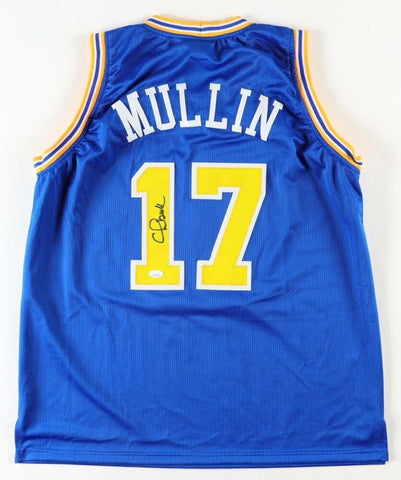 Chris Mullin Signed Golden State Warriors Blue Jersey (JSA COA) 5xAll Star Guard