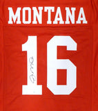 49ERS JOE MONTANA AUTOGRAPHED SIGNED FRAMED RED JERSEY TRISTAR 185074