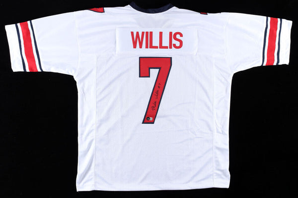 MALIK WILLIS SIGNED AUTOGRAPHED LIBERTY FLAMES #7 WHITE JERSEY BECKETT