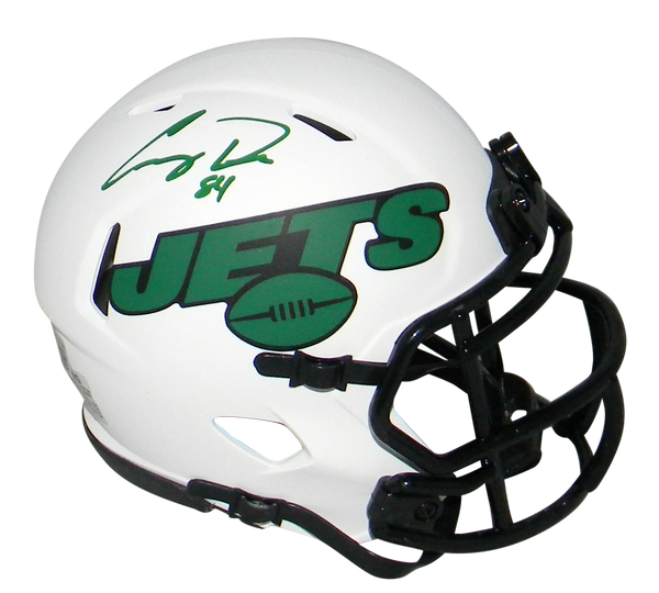 COREY DAVIS AUTOGRAPHED SIGNED NEW YORK JETS LUNAR SPEED MINI HELMET BECKETT