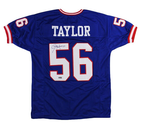 Lawrence Taylor Signed New York Custom Blue Jersey with "HOF 99" Inscription