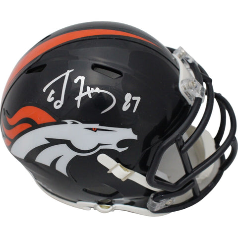 Ed McCaffrey Autographed/Signed Denver Broncos Mini Helmet BAS 40252