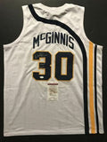 Autographed/Signed GEORGE MCGINNIS HOF 17 Indiana White Jersey JSA COA Auto