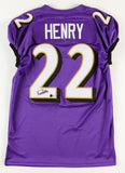 Derrick Henry Signed Baltimore Ravens Purple Jersey (Beckett) Ex-Alabama RB