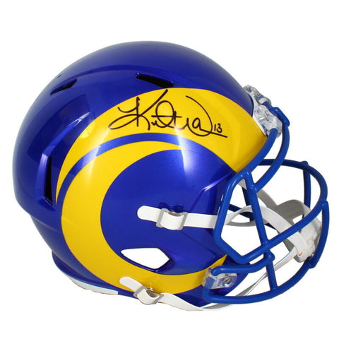 Kurt Warner Autographed Los Angeles Rams Full Size Speed Helmet Beckett