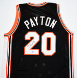 Gary Payton Autographed Black College Style Jersey- Beckett W Hologram *Black