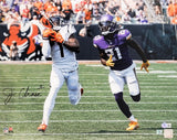 JA'MARR CHASE AUTOGRAPHED 16X20 PHOTO CINCINNATI BENGALS BECKETT BAS QR 205627