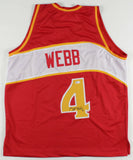 Spud Webb Signed Atlanta Hawks Jersey (Beckett COA) 1986 Slam Dunk Champion