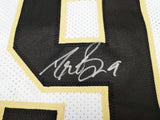 NEW ORLEANS SAINTS DREW BREES AUTOGRAPHED WHITE JERSEY BECKETT WITNESS 207227