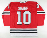 Patrick Sharp Signed Chicago Blackhawk Jersey (Beckett COA) 3xStanley Cup Champ