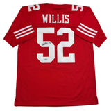 Autographed/Signed Patrick Willis San Francisco Red Football Jersey Beckett COA