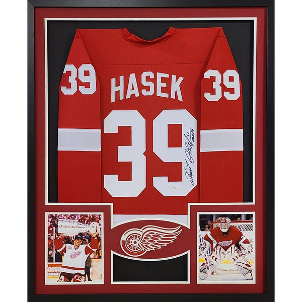 Dominik Hasek Autographed Signed Framed Detroit Red Wings Jersey JSA