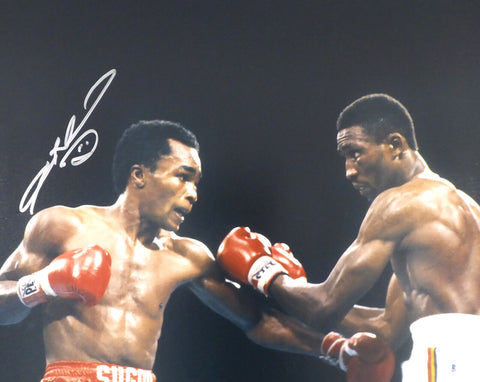 SUGAR RAY LEONARD AUTOGRAPHED SIGNED 16X20 PHOTO BECKETT BAS STOCK #177704