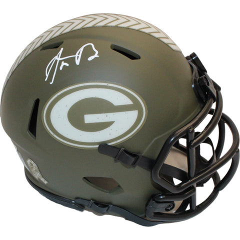 Aaron Rodgers Autographed Green Bay Packers 22 Salute Mini Helmet FAN 46633