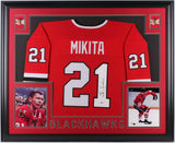 Stan Mikita Signed Blackhawks 35x43 Framed Jersey (Beckett COA) 1961 Cup Champ