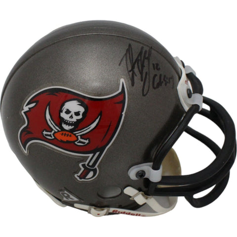 Trent Dilfer Signed Buccaneers TB VSR4 Replica Mini Helmet Beckett 44730