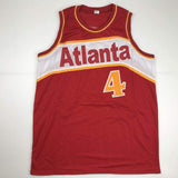 Autographed/Signed SPUD WEBB Atlanta Red Basketball Jersey JSA COA Auto