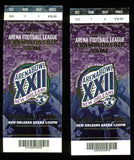 Pair (2) Arena Football League 2008 Arena Bowl XXII Tickets Un-signed